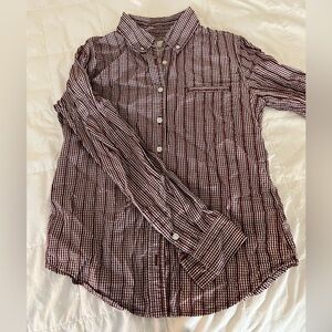 Wildfang Men's Red and White Checkered Shirt